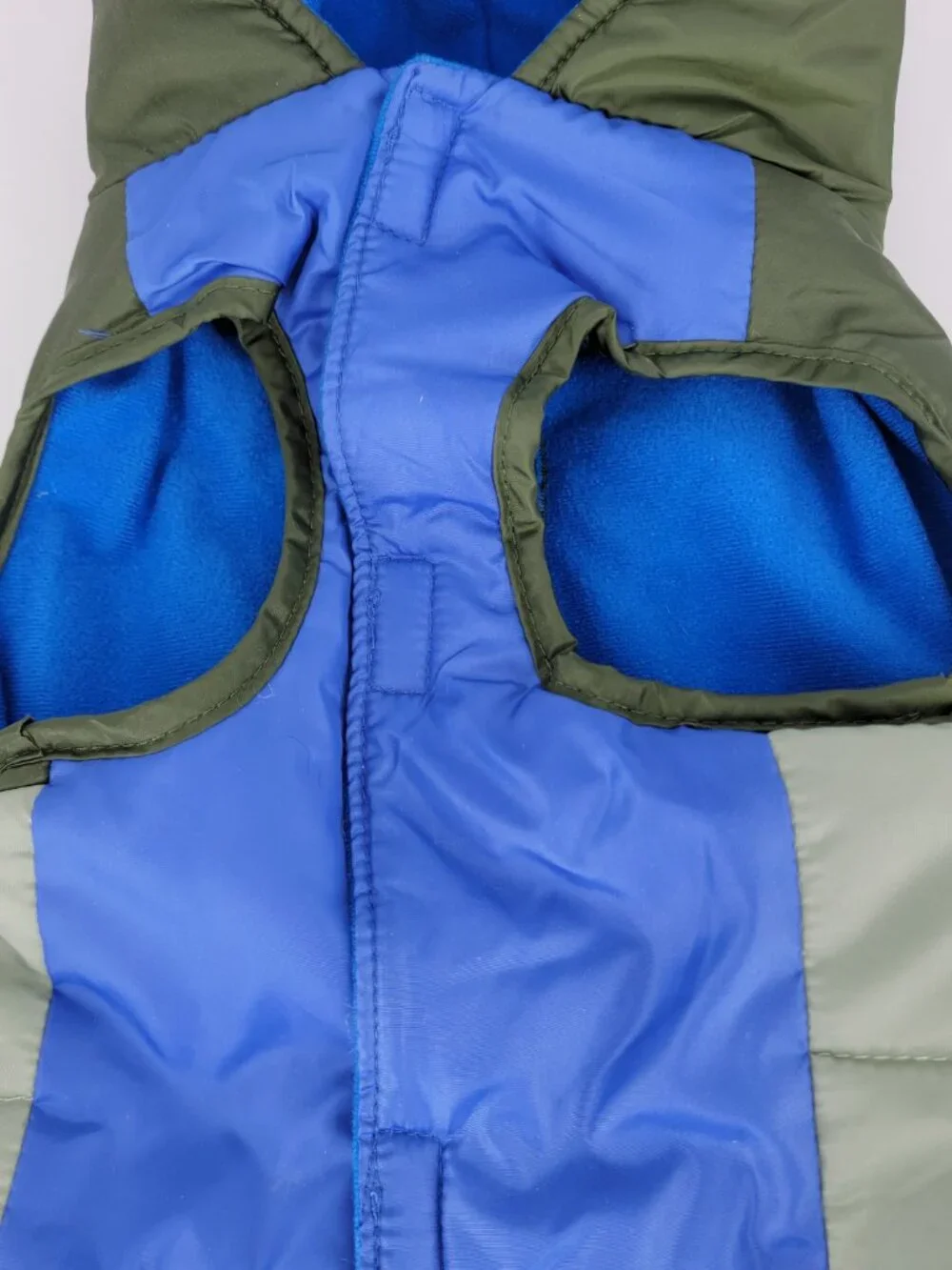 Vibrant Life Hooded Puffer Vest Blue Gray Green Colorblock Small Dog